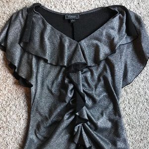 Silver Ruffle Dress Barn Top